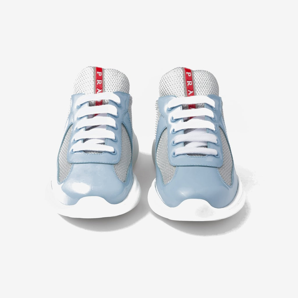 Baskets Prada America’s Cup en tissu Bike bleu ciel
