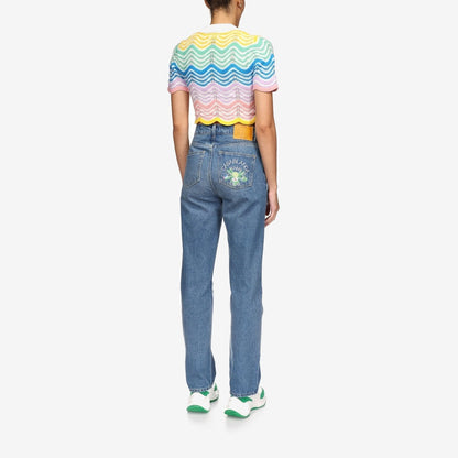 Gradient Wave Crochet Top