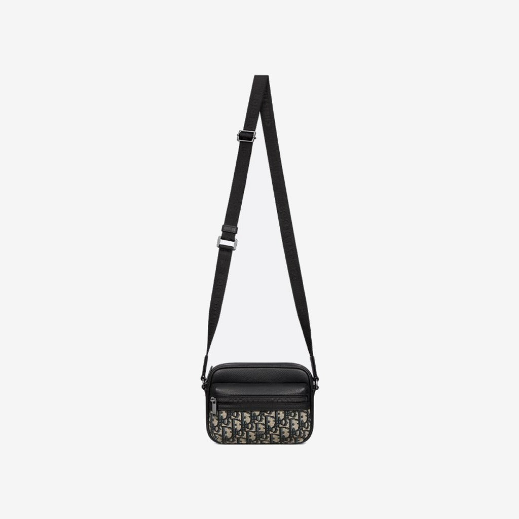 Mini sac Messenger zippé Rider 2.0 Noir et Beige