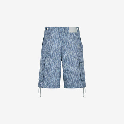 Bermuda cargo Dior Oblique Twill de coton mélangé bleu