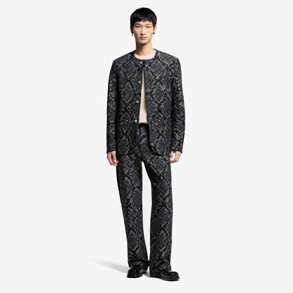 Pantalon droit en denim graphique