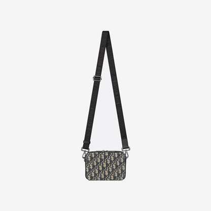 Pochette zippée à bandoulière Noir et Beige