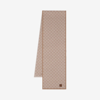 Écharpe LV Néo Petit Damier beige et crème à petits carreaux
