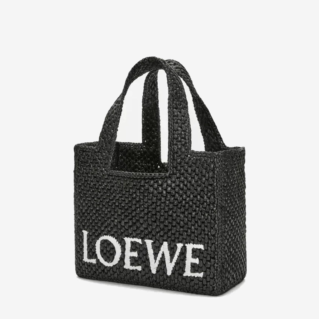 LOEWE - Petit  Font Tote en raphia Noir