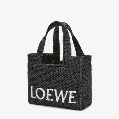 LOEWE - Petit  Font Tote en raphia Noir
