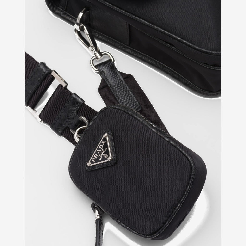 Sac porté épaule en Re-Nylon et cuir Saffiano - #6