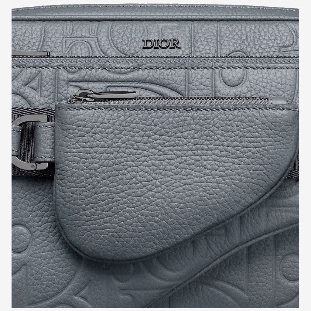 Triple Pouch Saddle Cuir Gris
