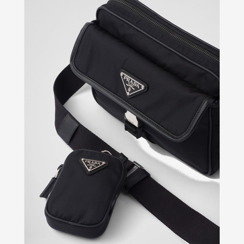 Sac porté épaule en Re-Nylon et cuir Saffiano - #8