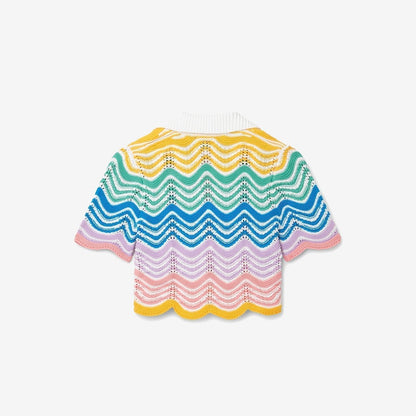 Gradient Wave Crochet Top