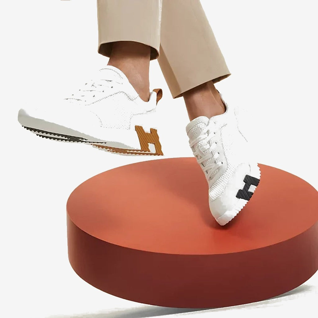 Hermès Bouncing blanc/maron/noir