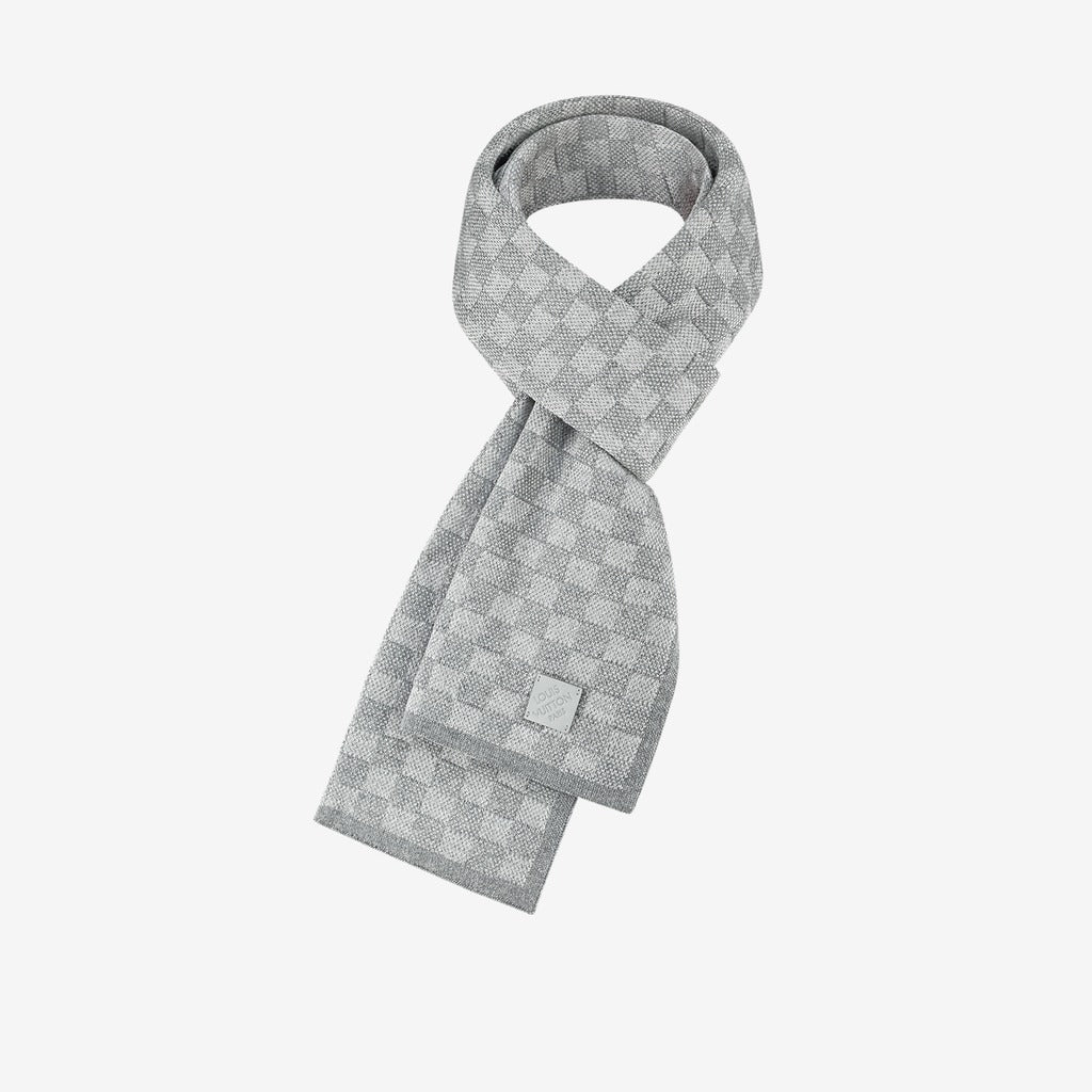Bonnet et Écharpe Néo Petit Damier Gris