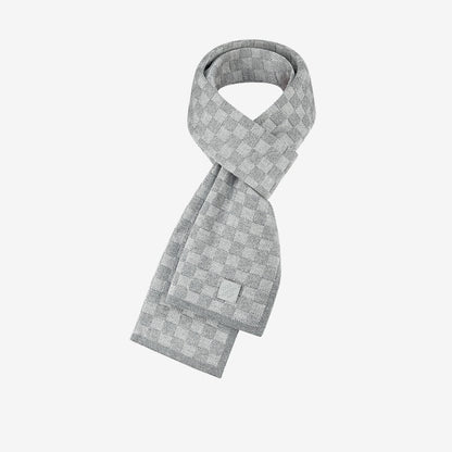 Bonnet et Écharpe Néo Petit Damier Gris