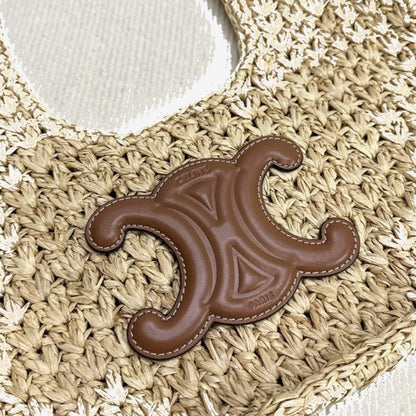 Céline - HOBO BAG IN Raffia and Calfskin