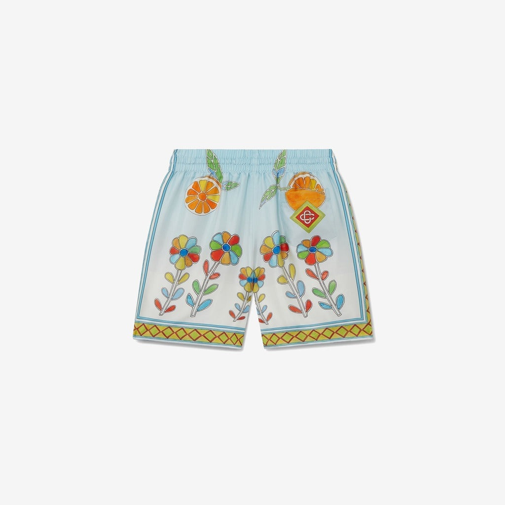 Yoruba Flowers Silk Shorts