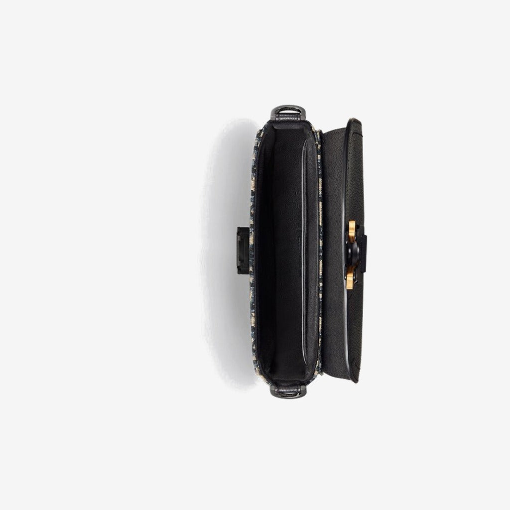 Mini sac Messenger à rabat Saddle Noir et Beige