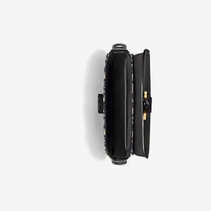 Mini sac Messenger à rabat Saddle Noir et Beige