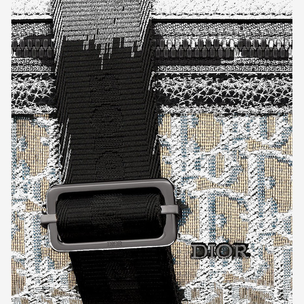 Mini sac Messenger zippé Rider 2.0 Noir et Beige