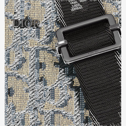 Pochette zippée à bandoulière Noir et Beige