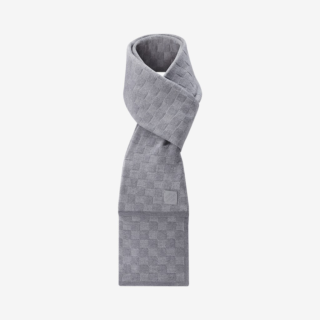 Bonnet et Écharpe Néo Petit Damier Gris