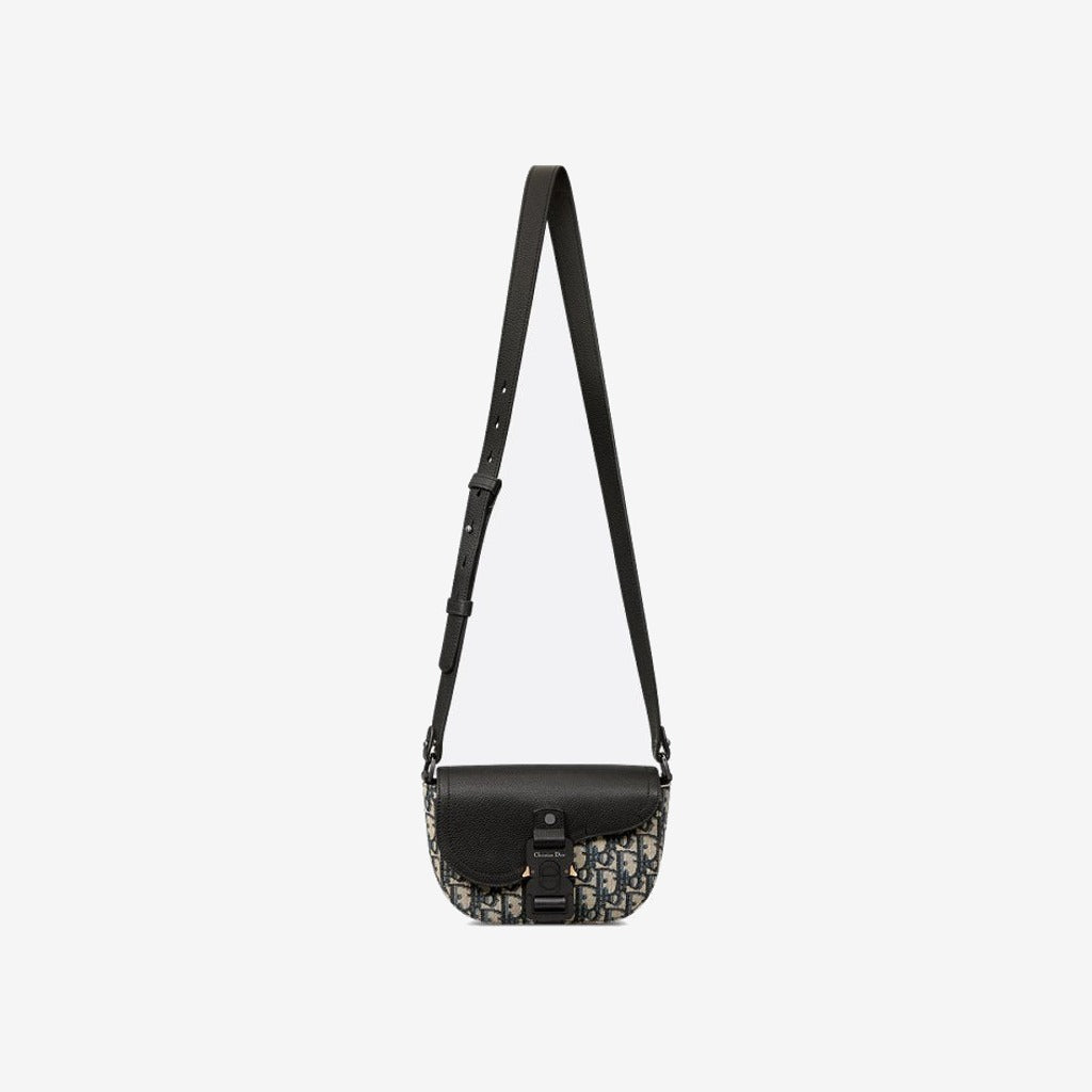 Mini sac Messenger à rabat Saddle Noir et Beige