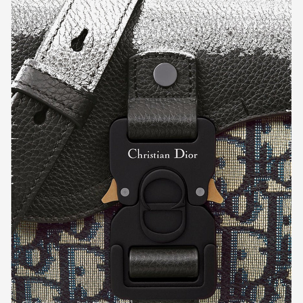 Mini sac Messenger à rabat Saddle Noir et Beige