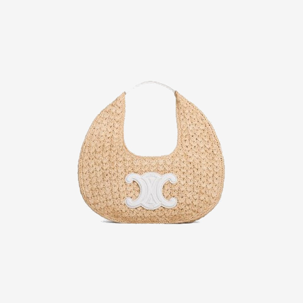 Céline - HOBO BAG IN Raffia and Calfskin