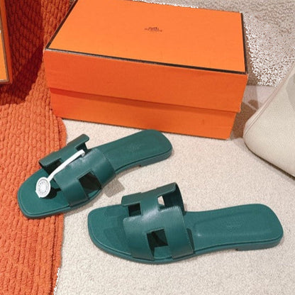 Hermes - Claquettes Vert Bouteille