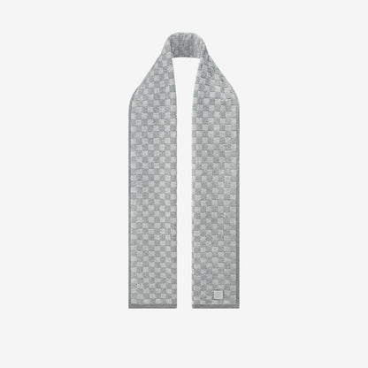 Bonnet et Écharpe Néo Petit Damier Gris