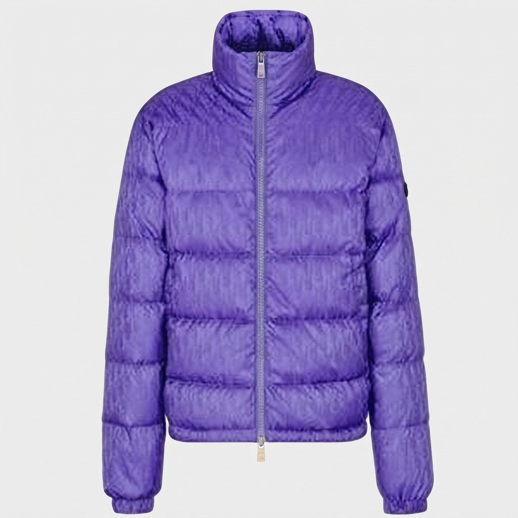 Doudoune Dior Oblique violette : motif oblique violet et col montant