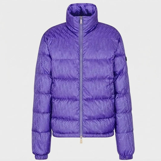 Doudoune Dior Oblique violette : motif oblique violet et col montant
