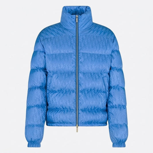 Doudoune Dior Oblique bleue : motif oblique bleu et col montant