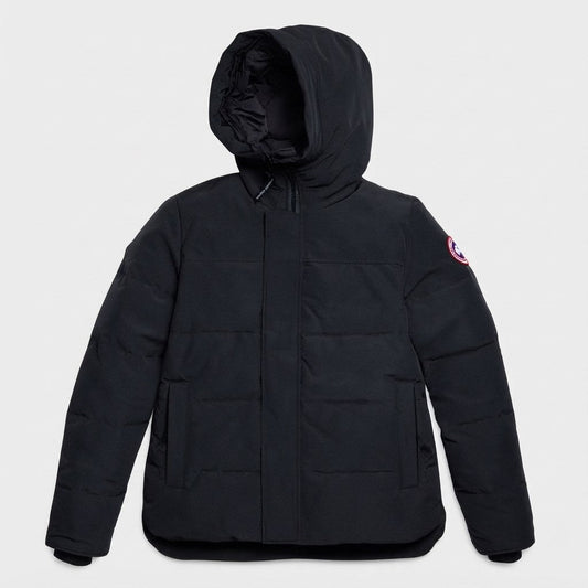 Doudoune Canada Goose noire à capuche : noir à capuche avec écusson manche