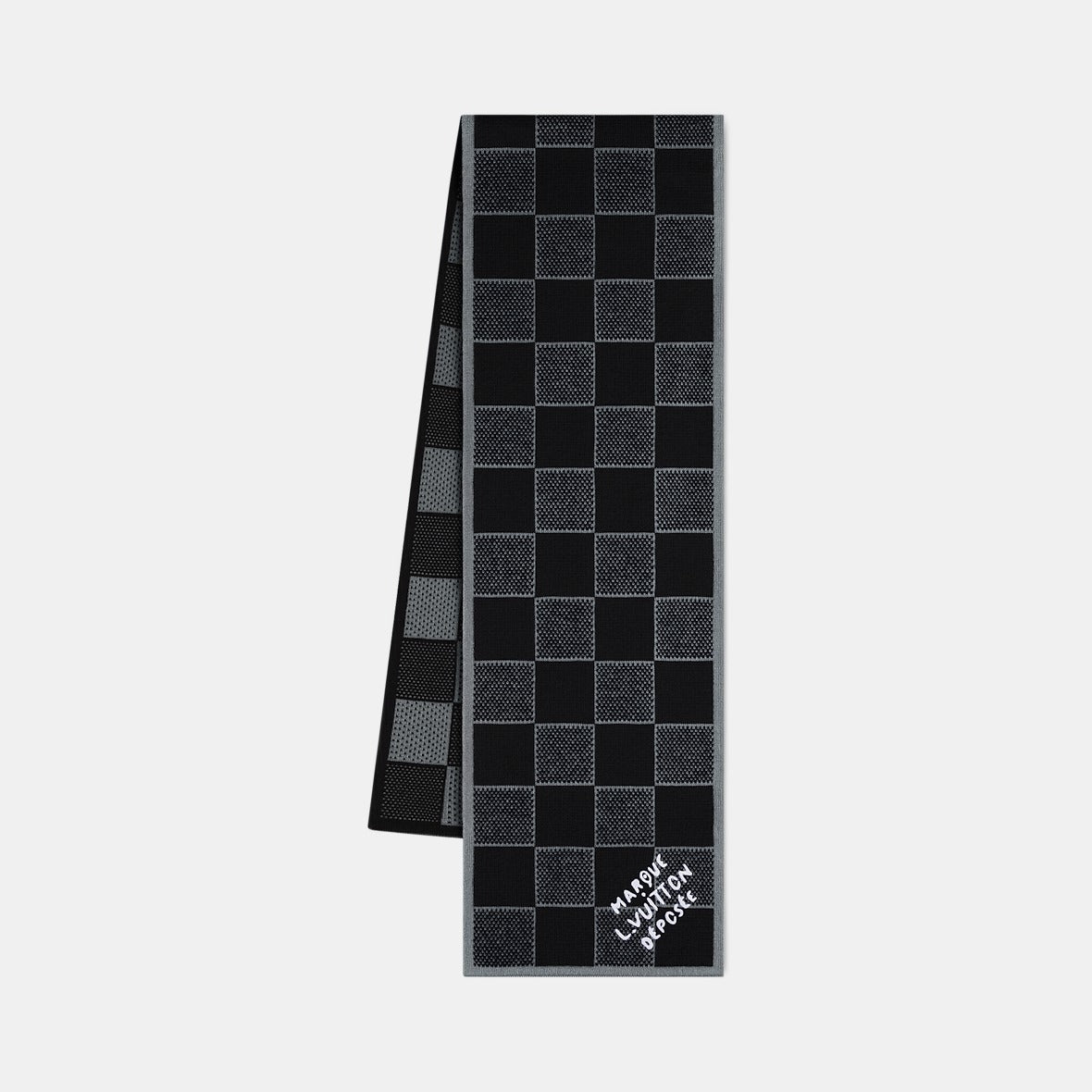 Bonnet et Écharpe Damier Heritage Noir — Louis Vuitton
