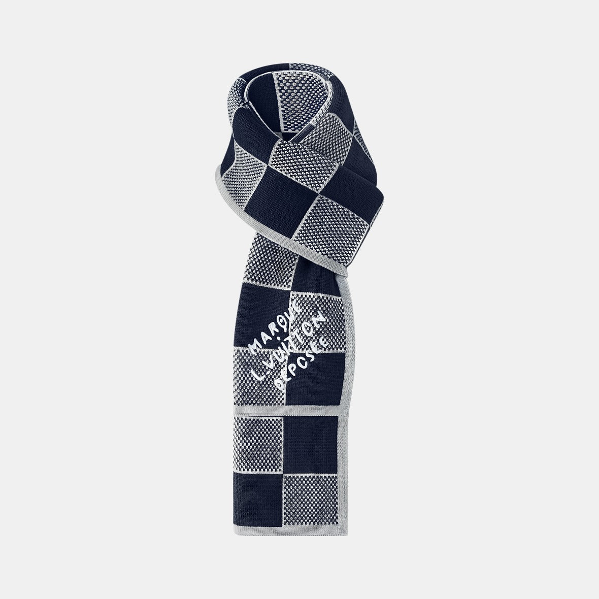 Bonnet et Écharpe Damier Heritage Bleu Marine — Louis Vuitton