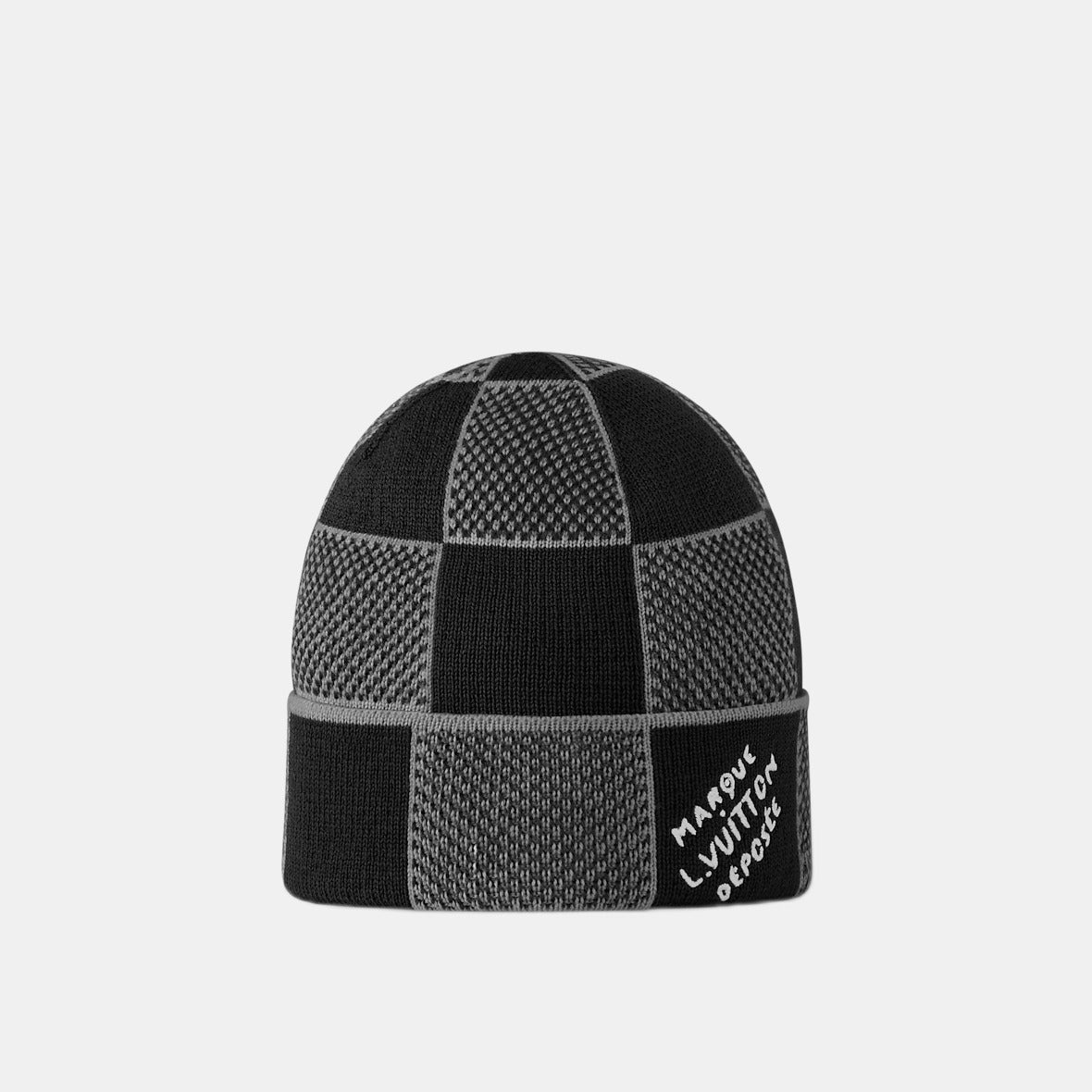 Bonnet et Écharpe Damier Heritage Noir — Louis Vuitton
