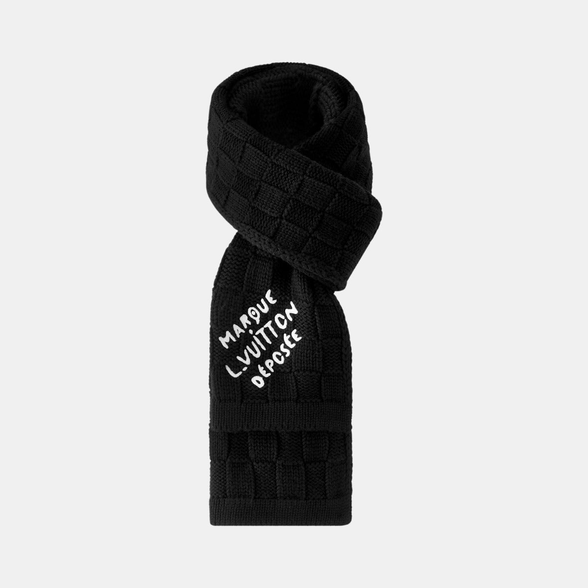 Bonnet et Écharpe Écharpe Damier Snug Noir — Louis Vuitton