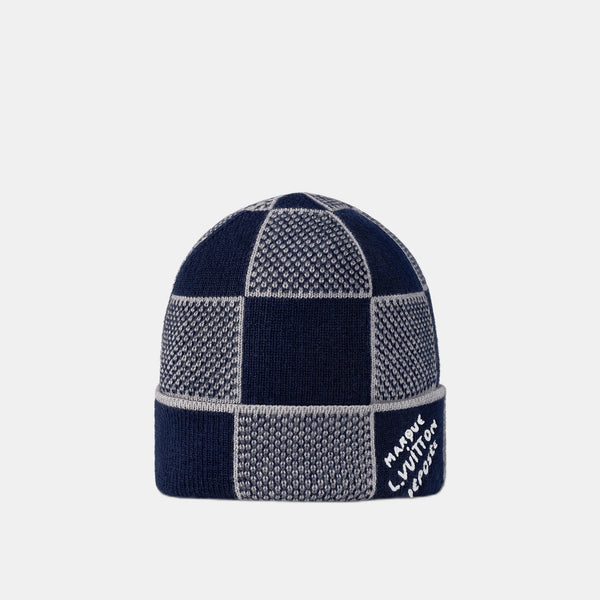 Bonnet et Écharpe Damier Heritage Bleu Marine