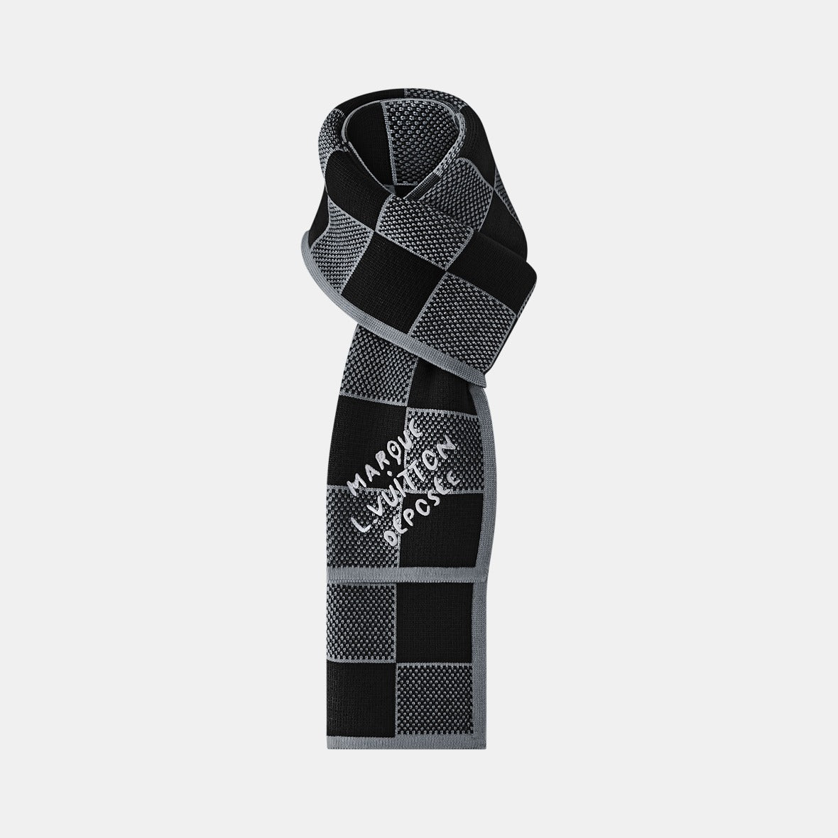Bonnet et Écharpe Damier Heritage Noir — Louis Vuitton