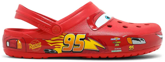 Crocs : sabot Flash McQueen rouge avec yeux, numéro 95 et éclair jaune