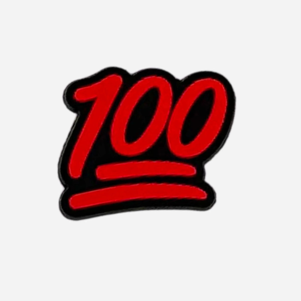 Pin's emoji 100 rouge sur fond noir pour Crocs 
