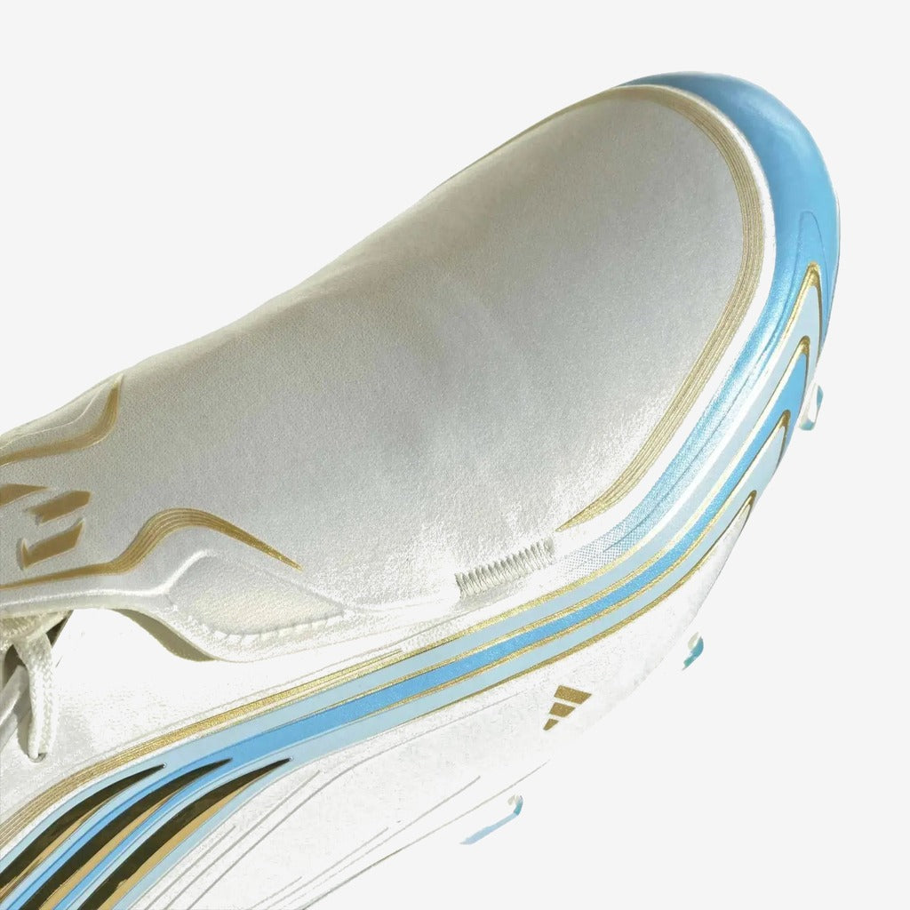 Adidas F50 Messi Elite FG - Blanc/Bleu/Or
