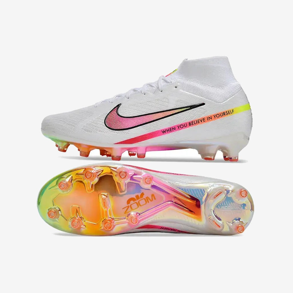 Nike Air Zoom Mercurial Superfly 9 AG x Marcus Rashford - Blanc/Rose/Jaune/Orange