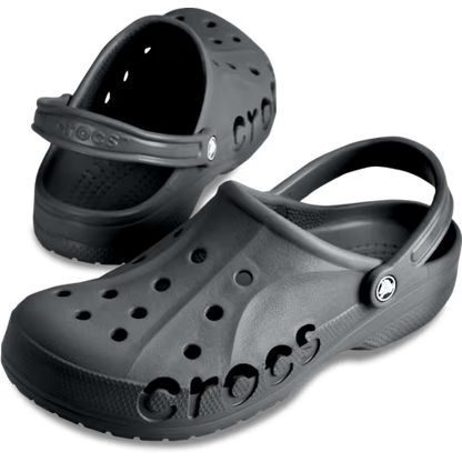 Crocs : paire Baya sombre avec lettres crocs découpées sur le côté