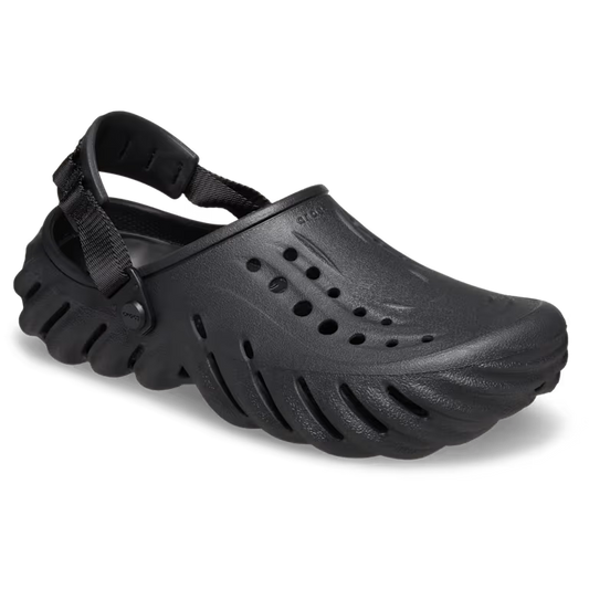Crocs : sabot Echo noir avec semelle sculptée et ouvertures allongées