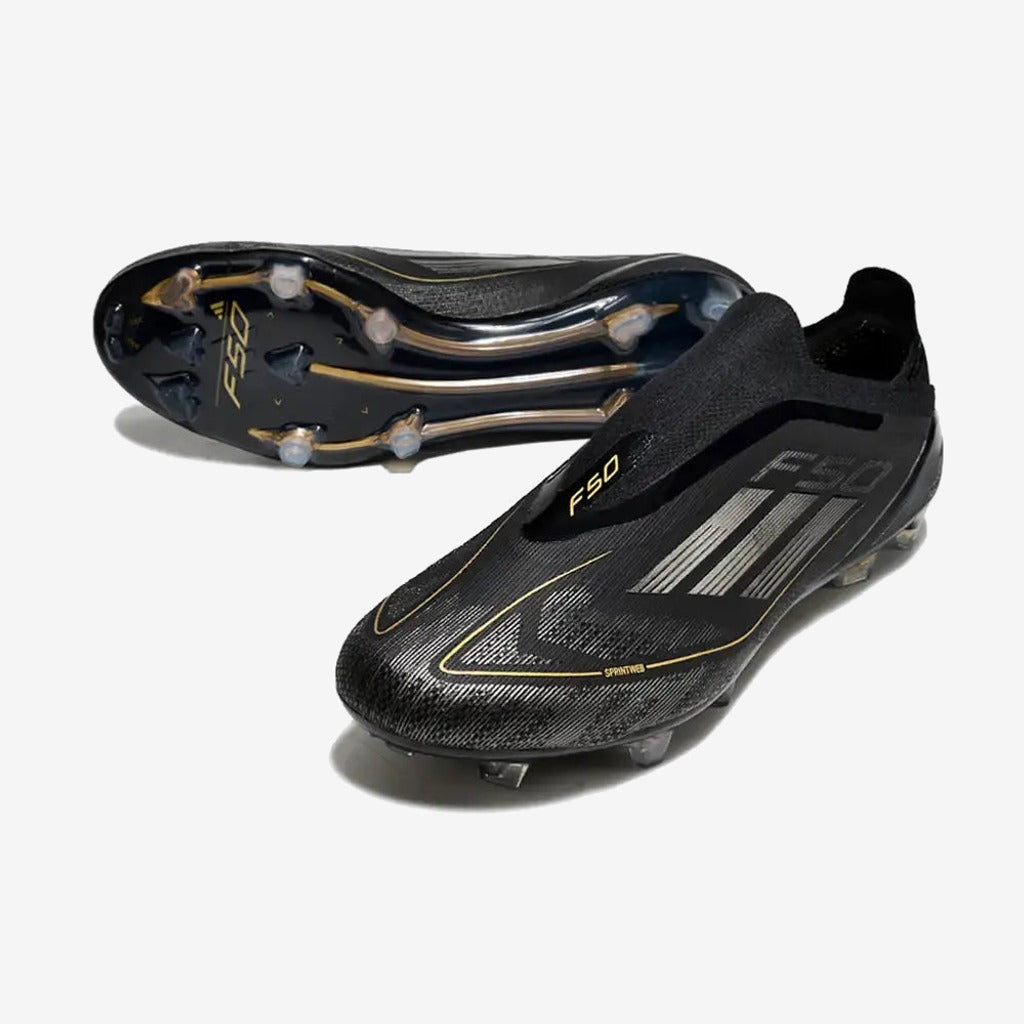 F50 Elite Laceless FG Dark Spark - Noir/Argenté/Doré