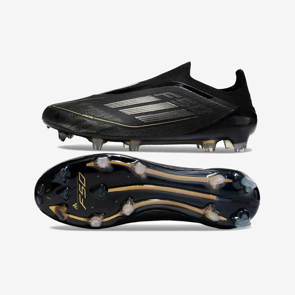 F50 Elite Laceless FG Dark Spark - Noir/Argenté/Doré