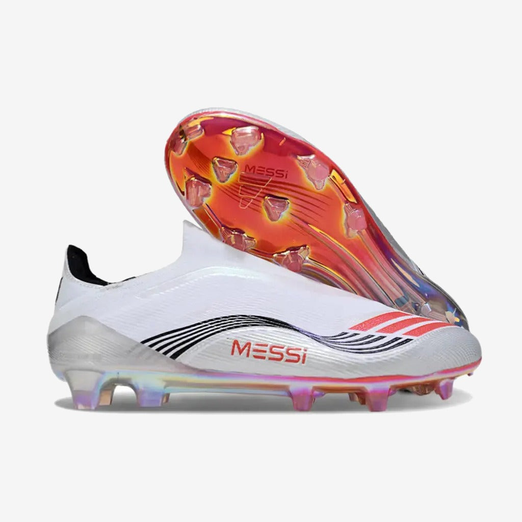 F50 Elite Laceless FG - Messi Prestig10 - Blanc/Noir/Rouge — Adidas