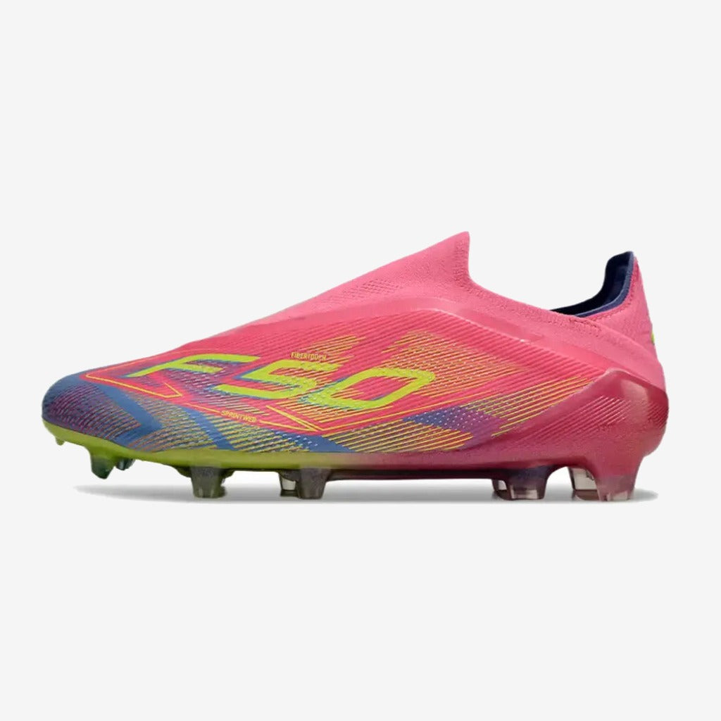 F50 Elite Laceless FG Mystic Victory - Lucid Pink/Lucid Lemon/Blue Fusion
