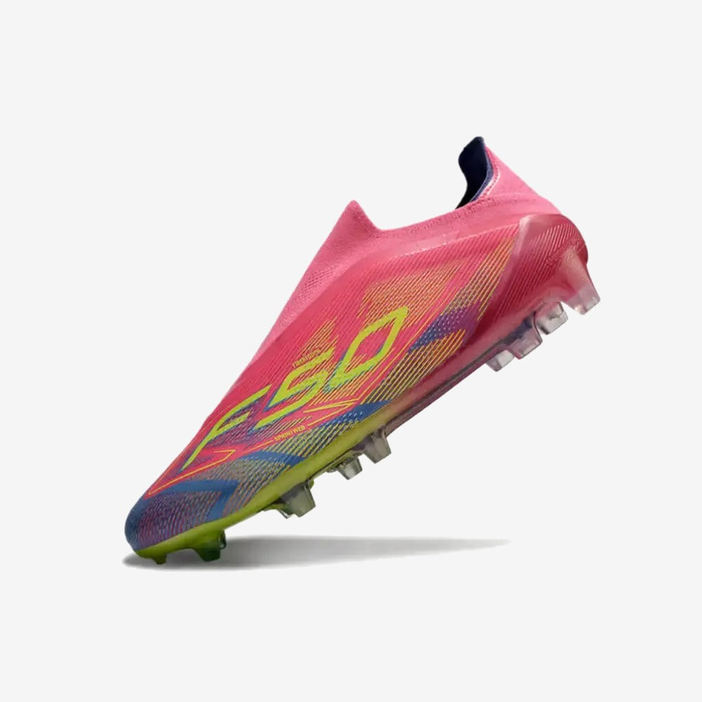 F50 Elite Laceless FG Mystic Victory - Lucid Pink/Lucid Lemon/Blue Fusion