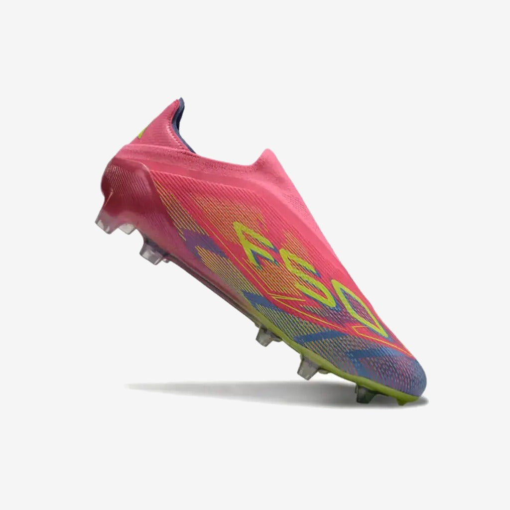 F50 Elite Laceless FG Mystic Victory - Lucid Pink/Lucid Lemon/Blue Fusion